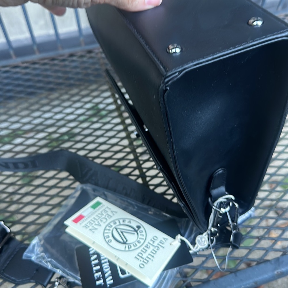 Valentino Orlandi Black Studded Crossbody Bag with Additional Wallet - Picture 9 of 16